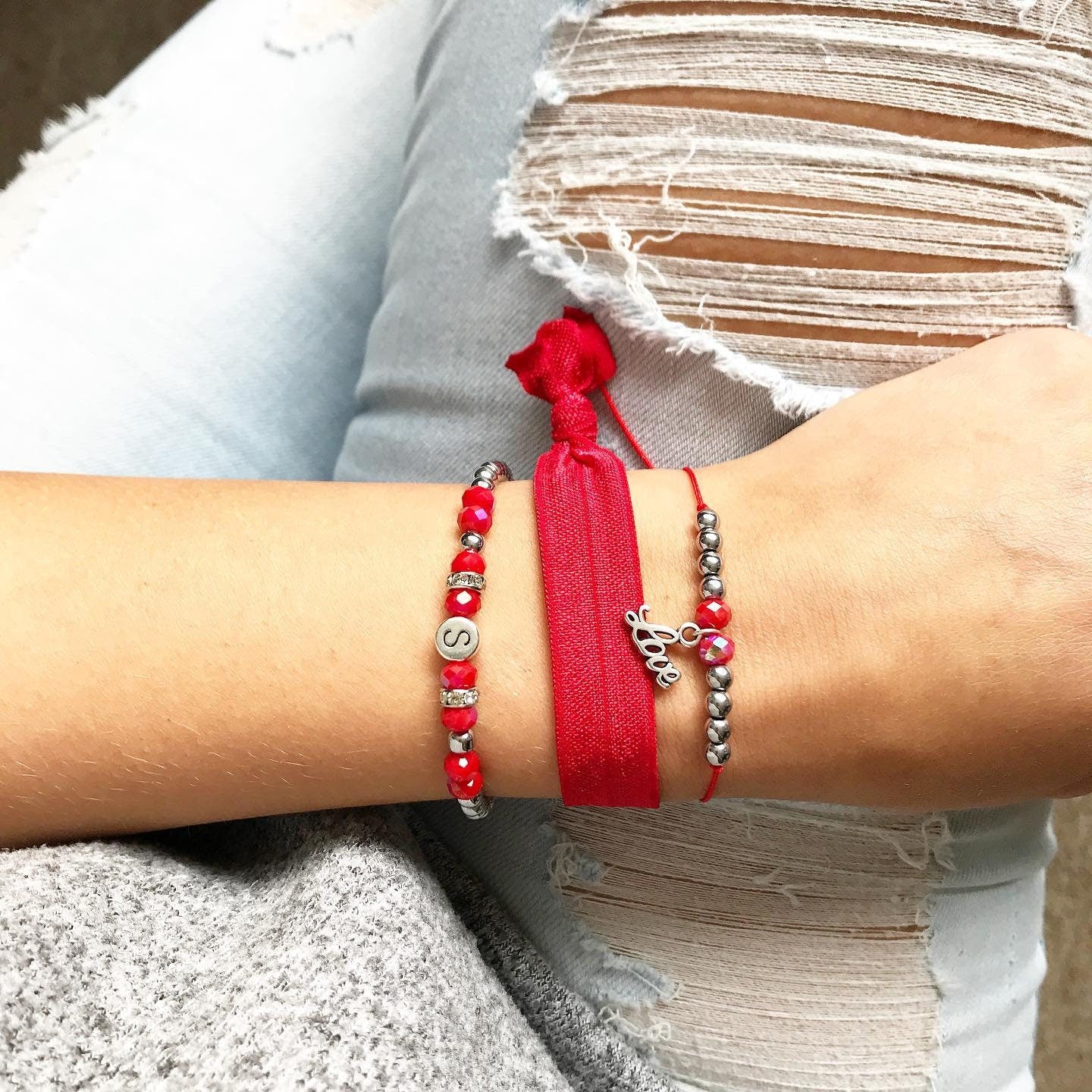 Personalisiertes Armband "Red Letter"