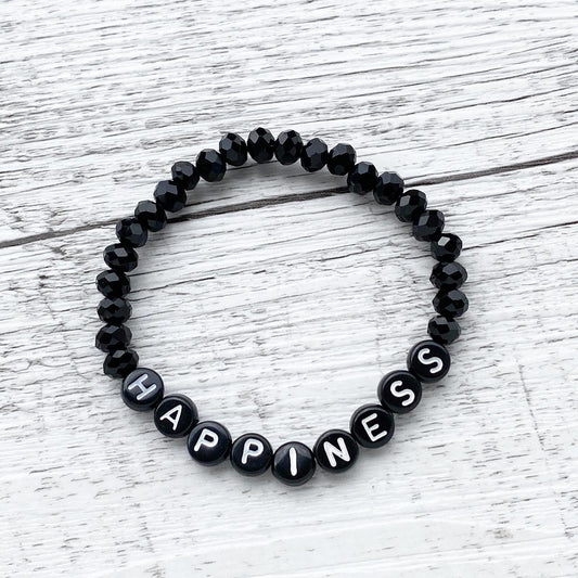 Personalisiertes Armband "Black Beads"