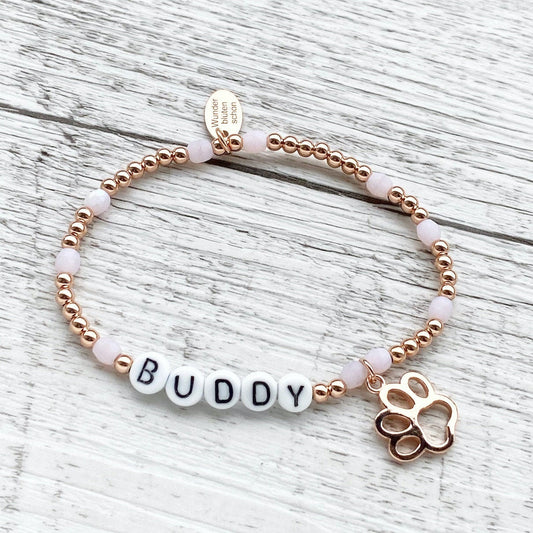 Personalisiertes Armband "Petty" aus 925er Sterlingsilber Roségold mit Pfote