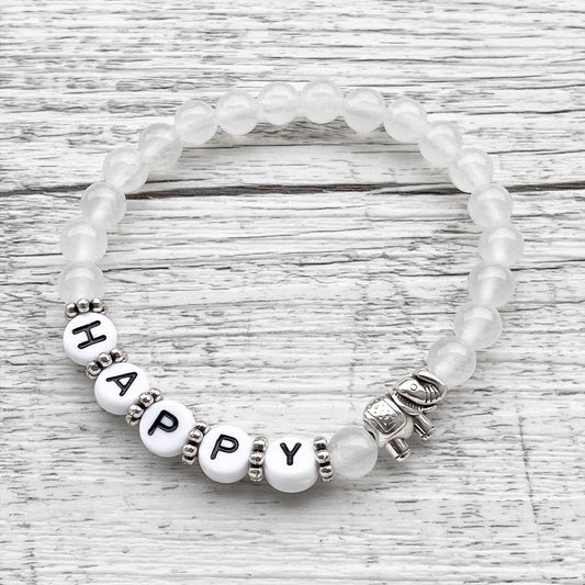 Personalisiertes Armband "Jade Elefant" aus Edelsteinen