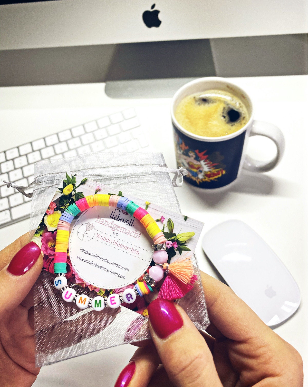 Personalisiertes Armband "Summer" mit 2 Quasten