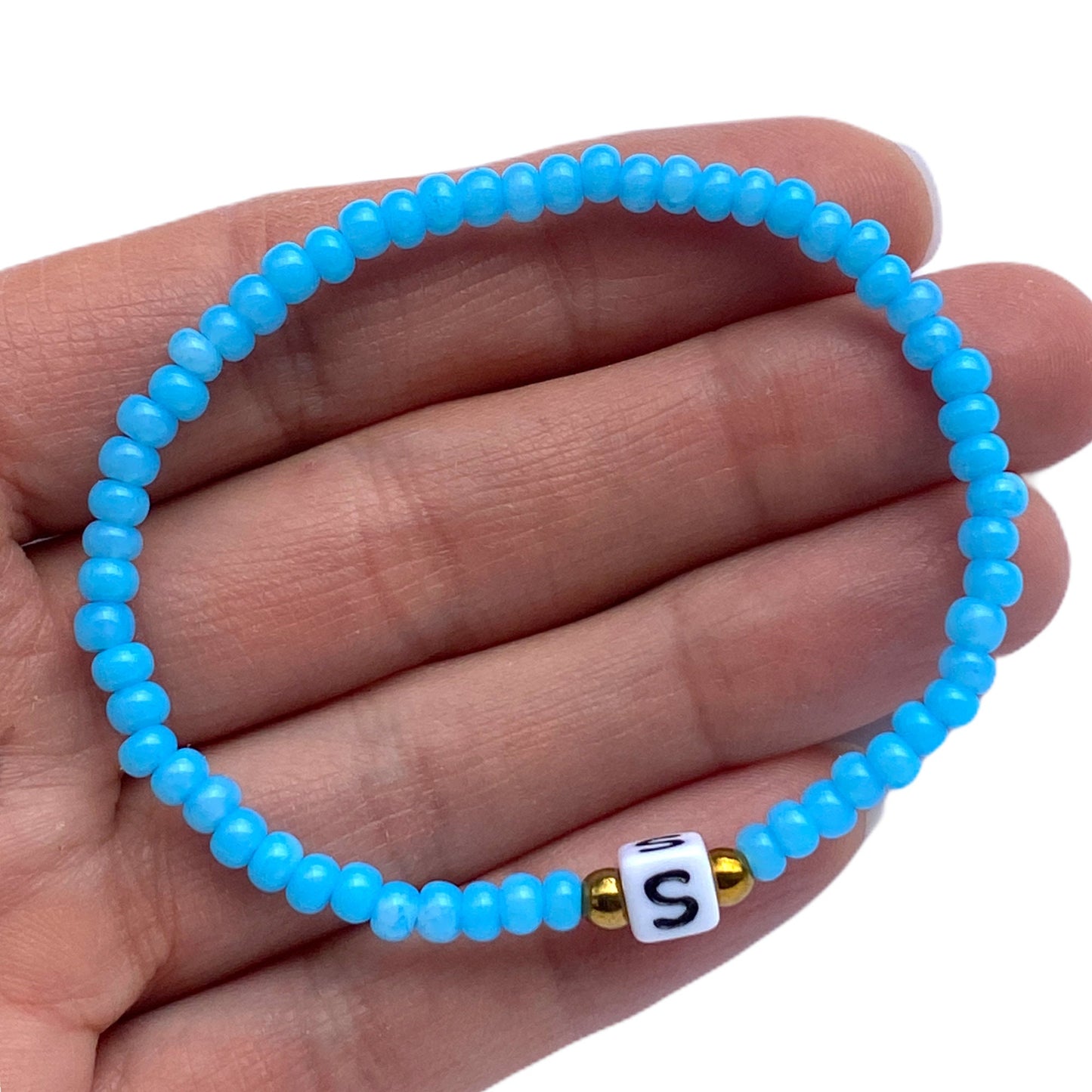 Personalisiertes Armband "Blues" aus Glasperlen