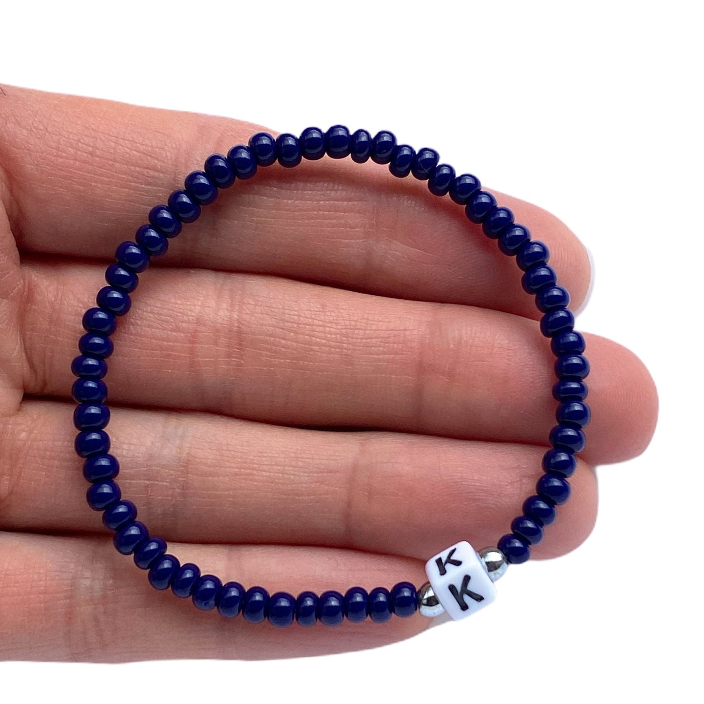 Personalisiertes Armband "Blues" aus Glasperlen