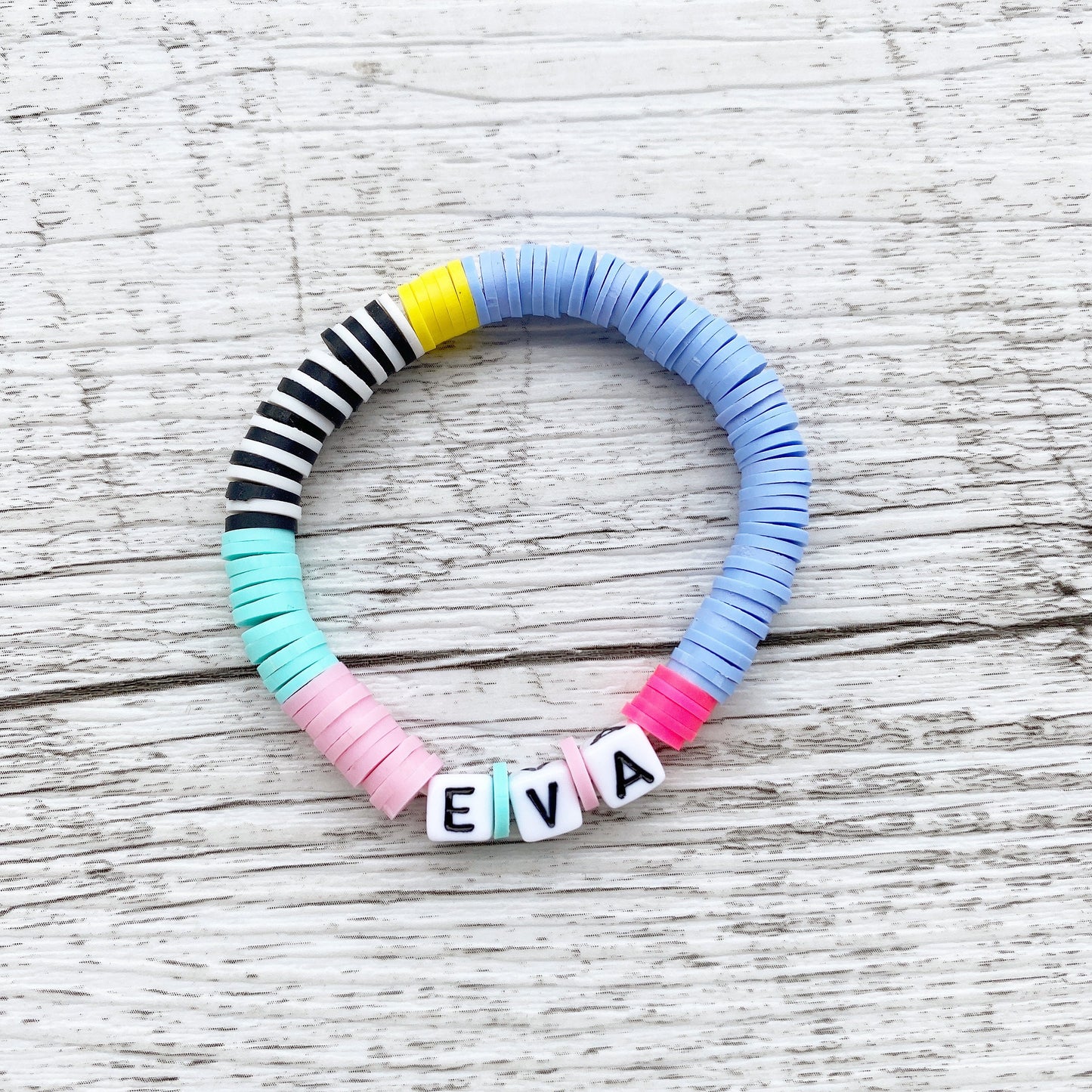 Personalisiertes Armband "Colours" aus bunten Katsuki Perlen