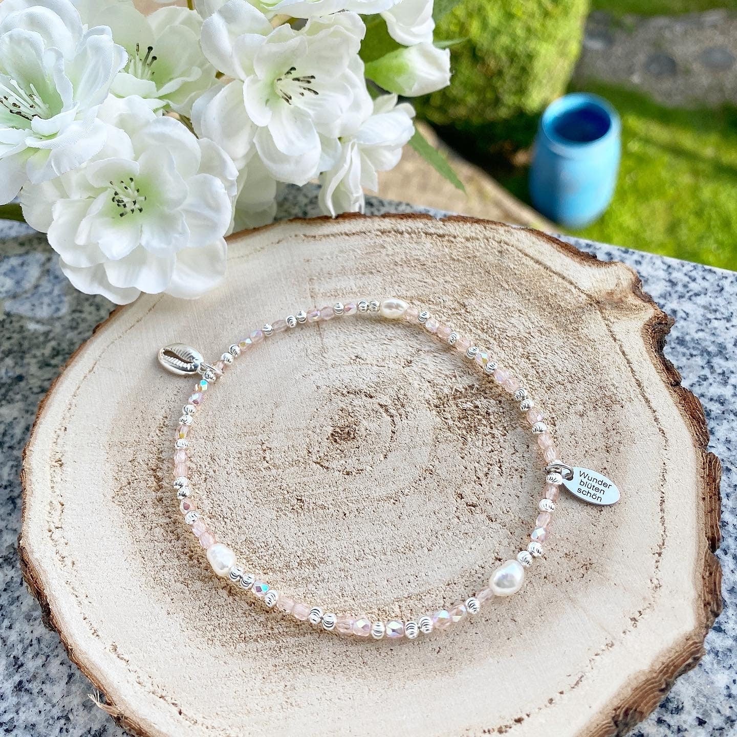 Fußkettchen 925er Sterlingsilber mit Kauri Muschel
