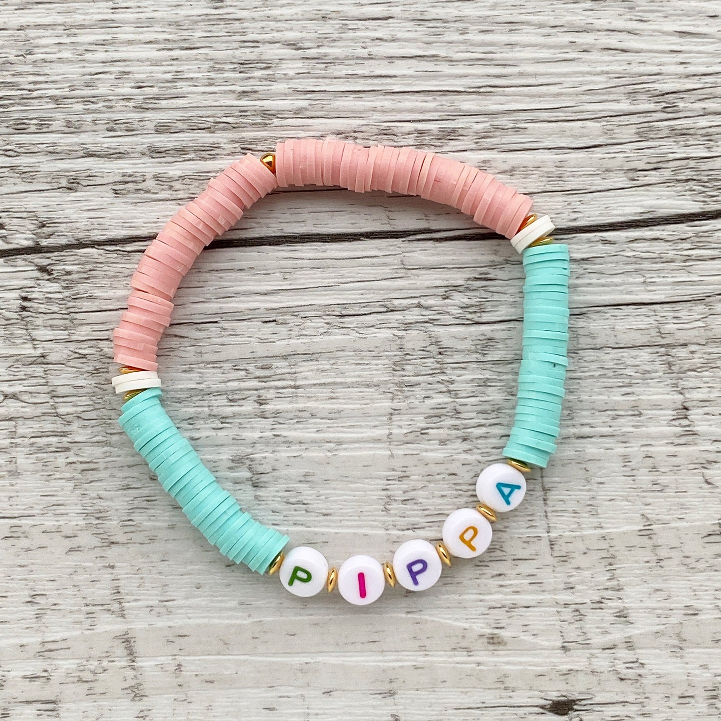 Personalisiertes Armband "Pastell Amore" aus Katsuki Perlen