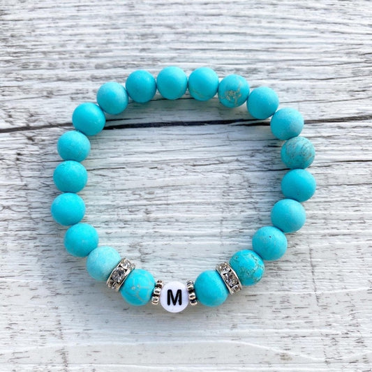 Personalisiertes Armband "Türkis" aus Edelsteinen