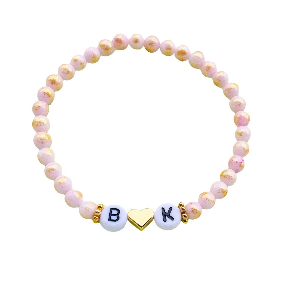 Personalisiertes Armband "Rosé Letters" aus Jade