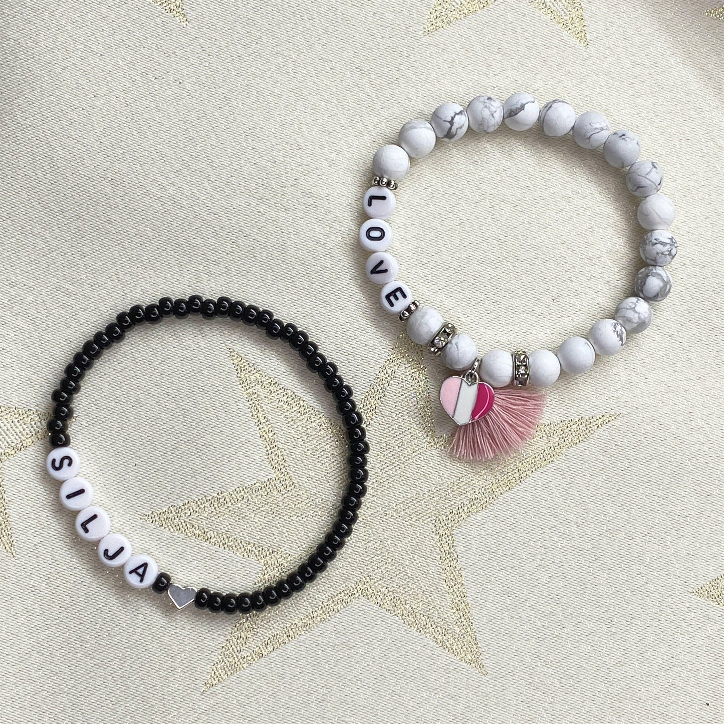 Personalisiertes Armband "Marmor Love" aus Türkis Edelsteinen