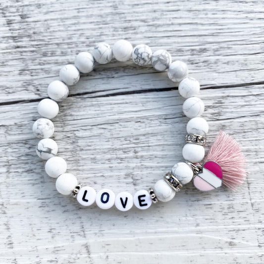 Personalisiertes Armband "Marmor Love" aus Türkis Edelsteinen