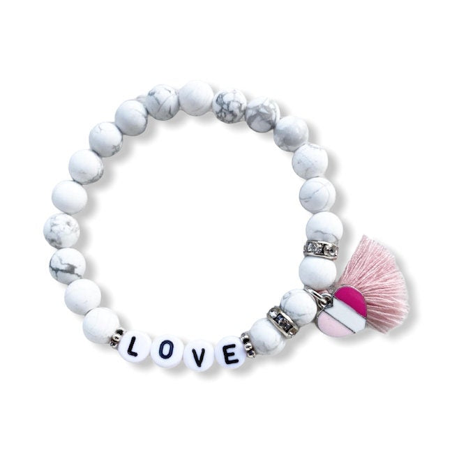 Personalisiertes Armband "Marmor Love" aus Türkis Edelsteinen