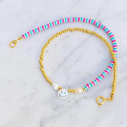 bunte Halskette "Summer Smile" in Gold
