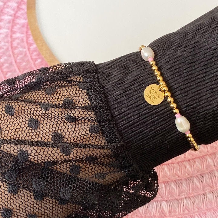 Armband "Pearlcolour Rosa" aus 925er Sterlingsilber 24 Karat vergoldet
