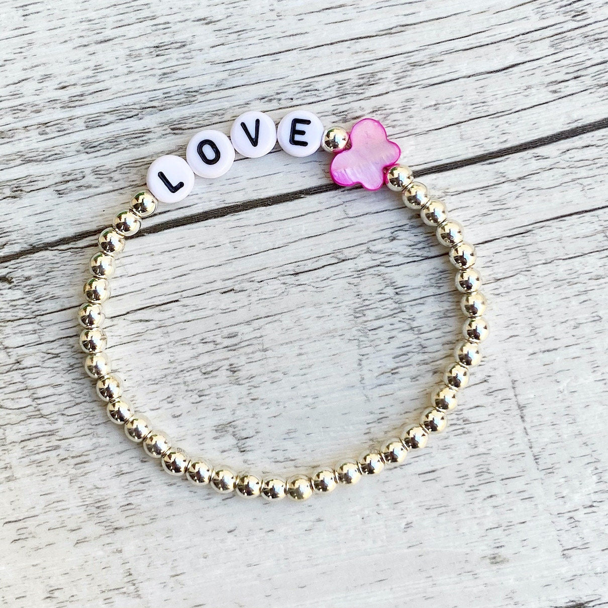 Personalisiertes Armband "Pink Butterfly"