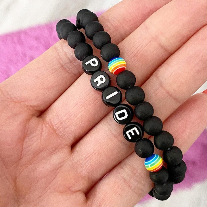 Personalisiertes Armband "Black Rainbow"