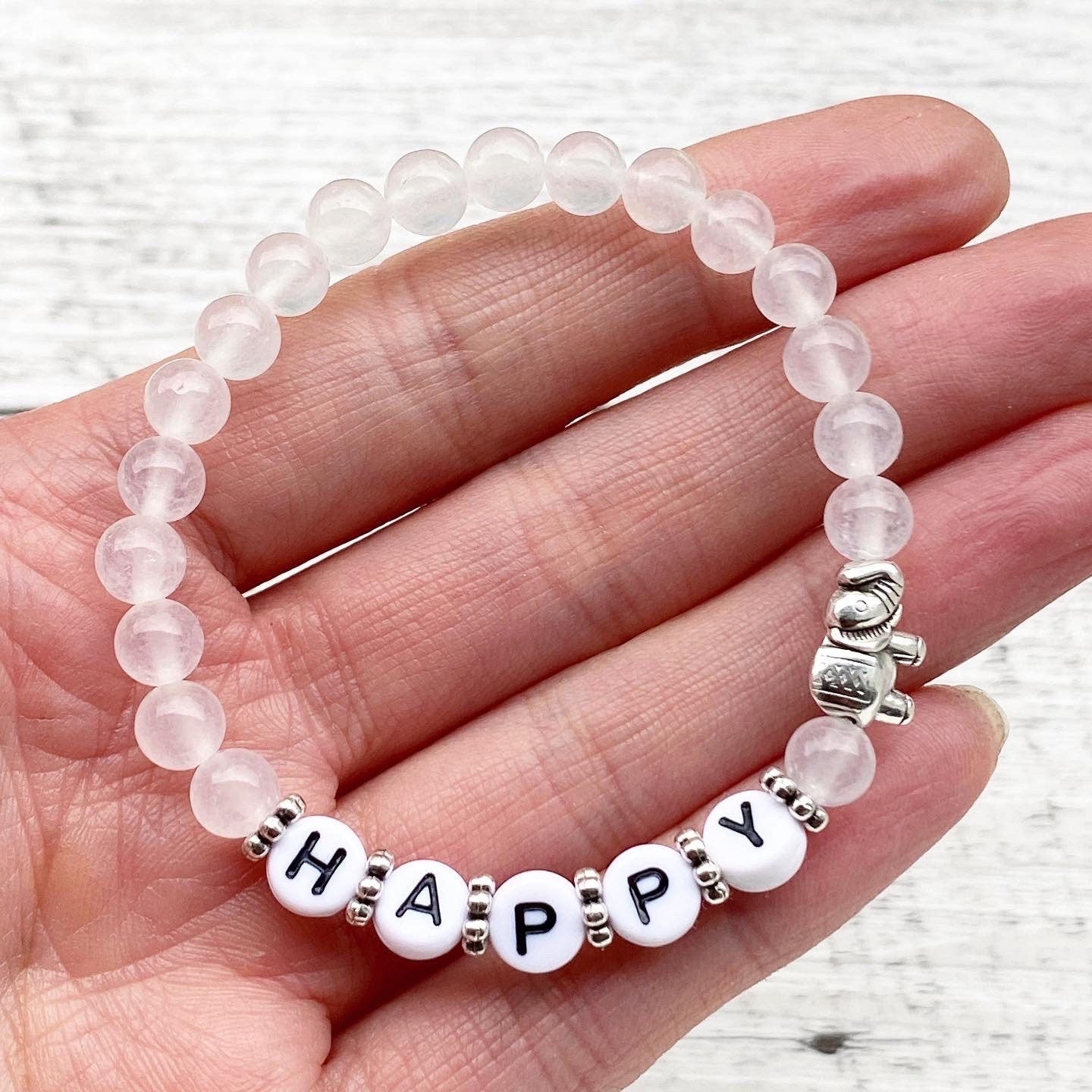 Personalisiertes Armband "Jade Elefant" aus Edelsteinen