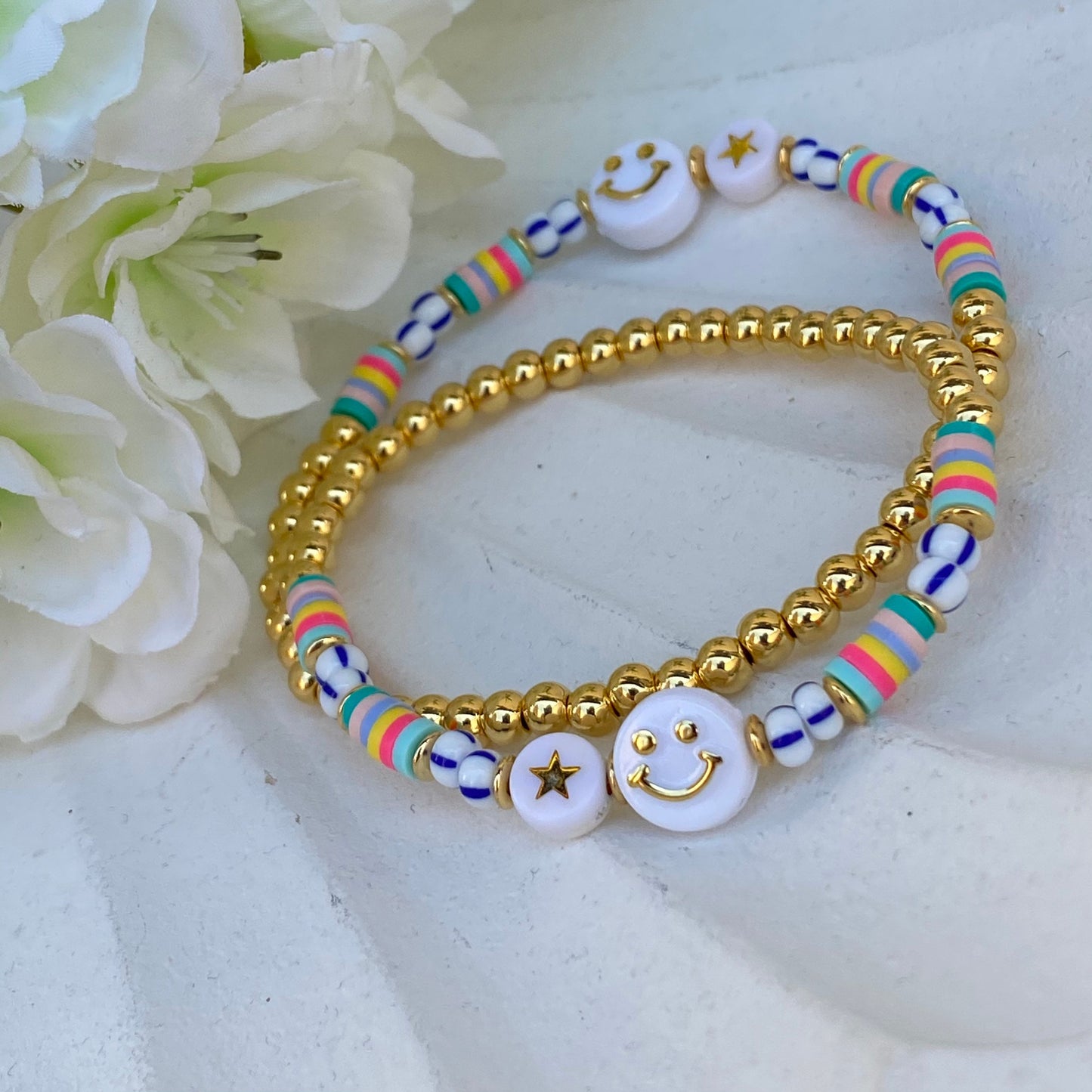 Personalisiertes Edelstahl Armband mit Smiley
