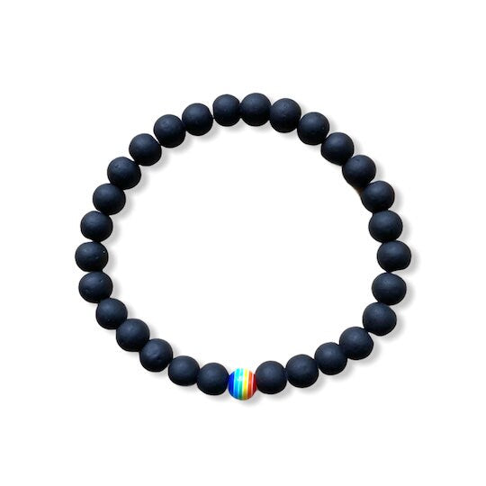 Personalisiertes Armband "Black Rainbow"