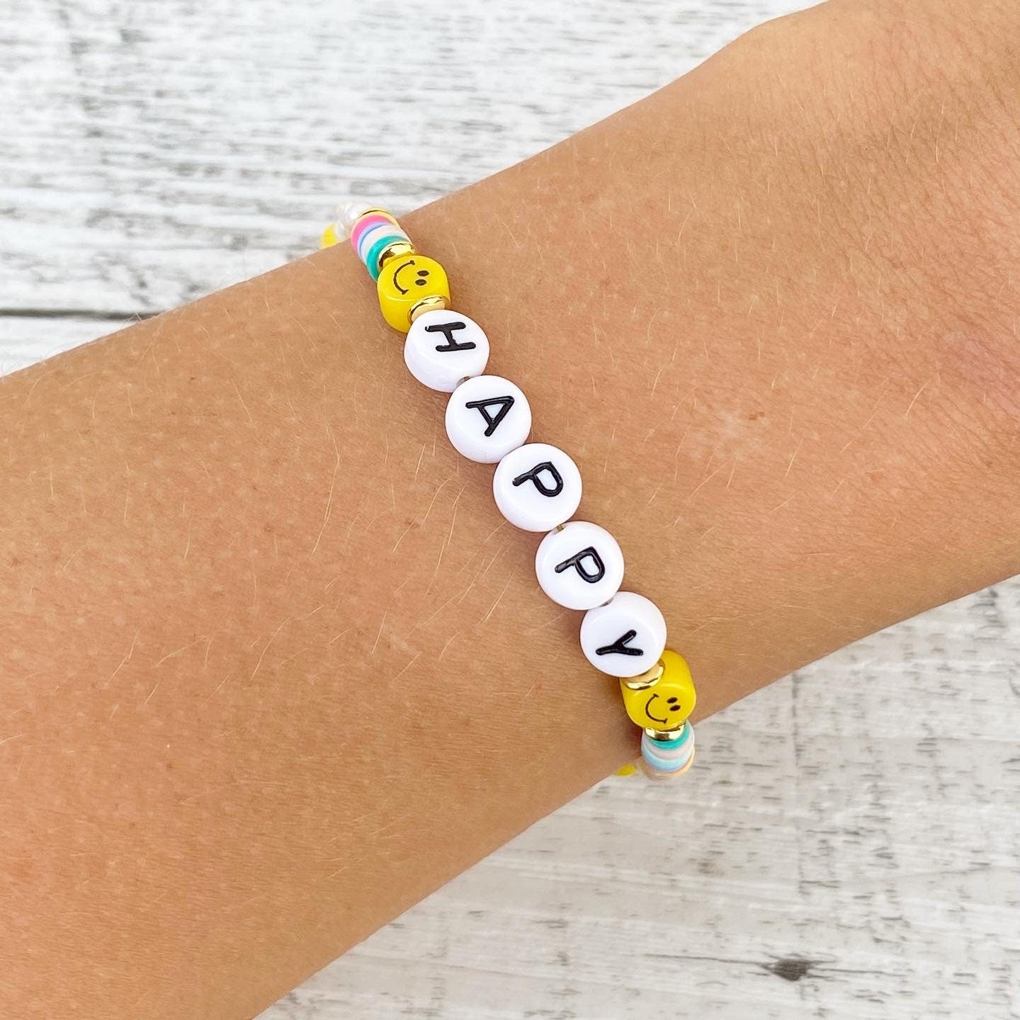 Armband "Happy" Smiley Gold Edelstahl