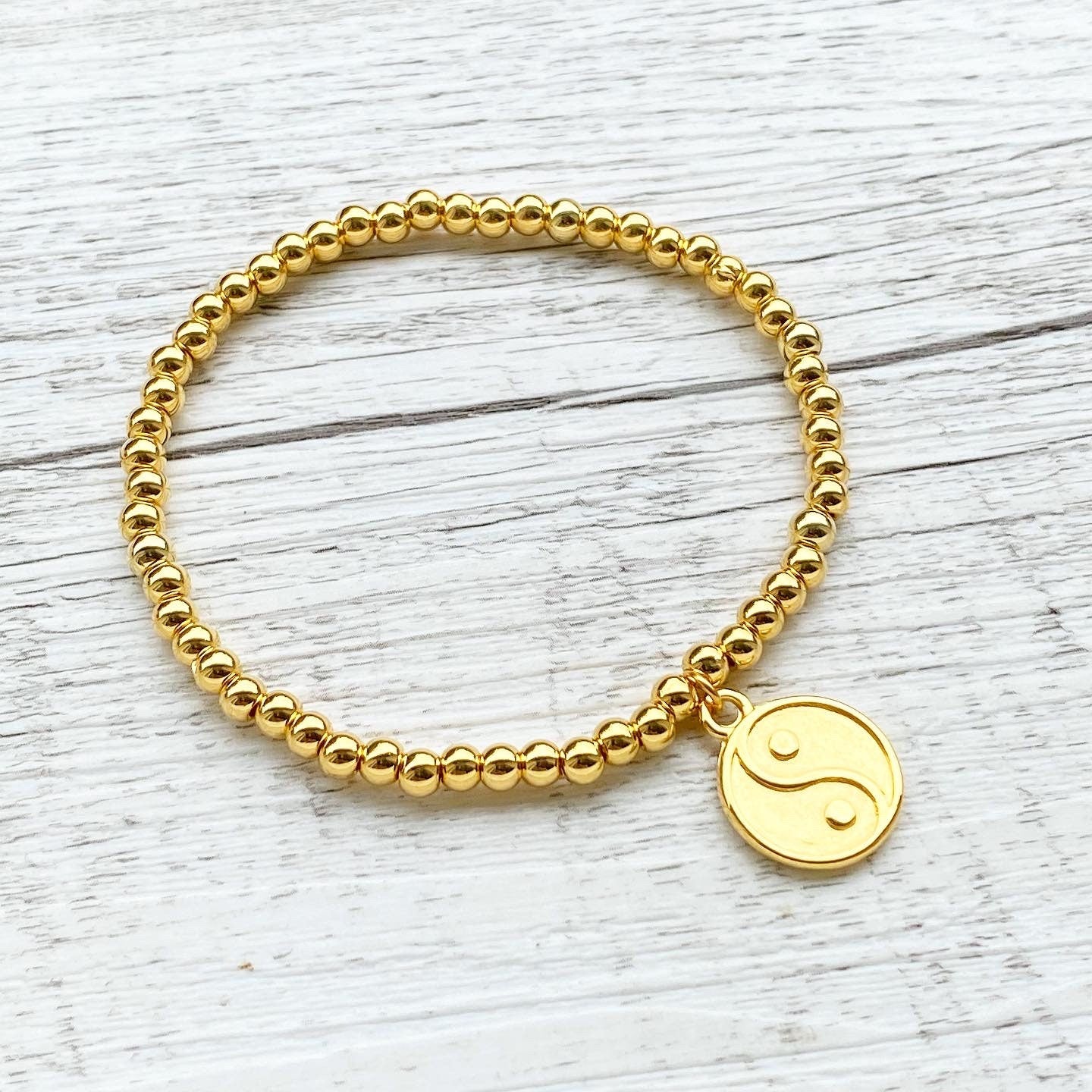 Personalisiertes Armband „Yin & Yang“ vergoldet