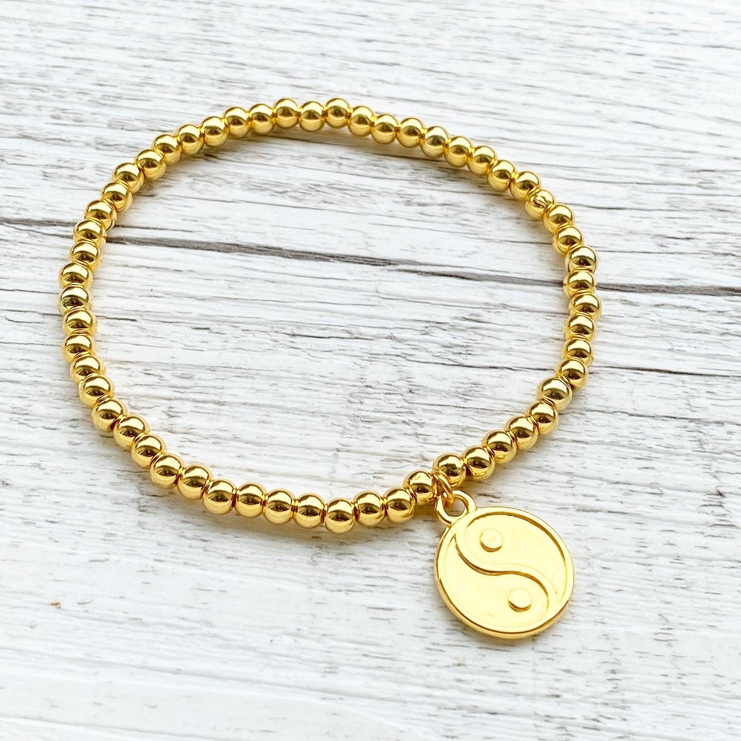 Personalisiertes Armband „Yin & Yang“ vergoldet