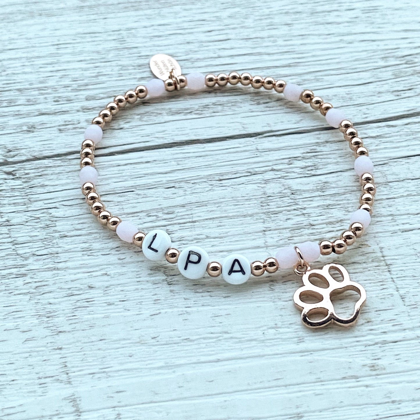 Personalisiertes Armband "Petty" aus 925er Sterlingsilber Roségold mit Pfote