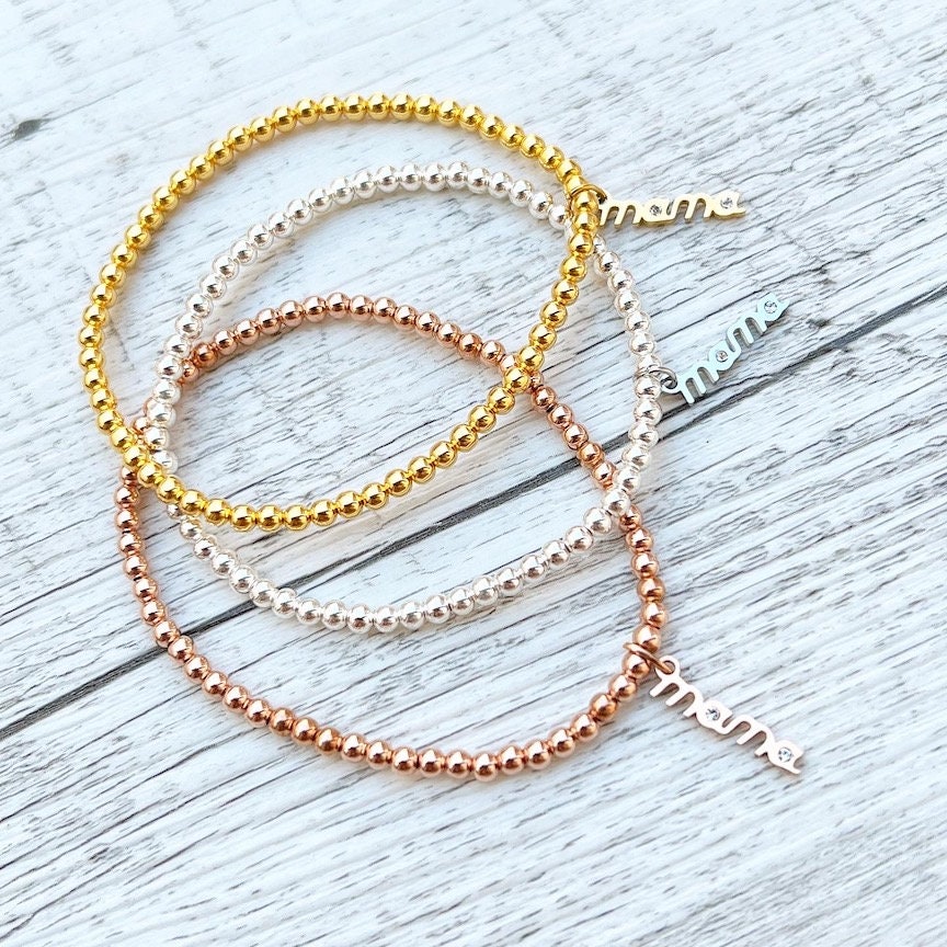 Armband "Mama" aus 925er Sterlingsilber und Edelstahl