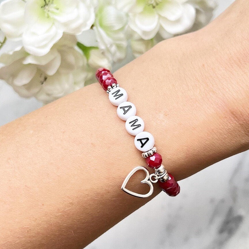 Personalisiertes Armband "Mama Herz" mit Anhänger