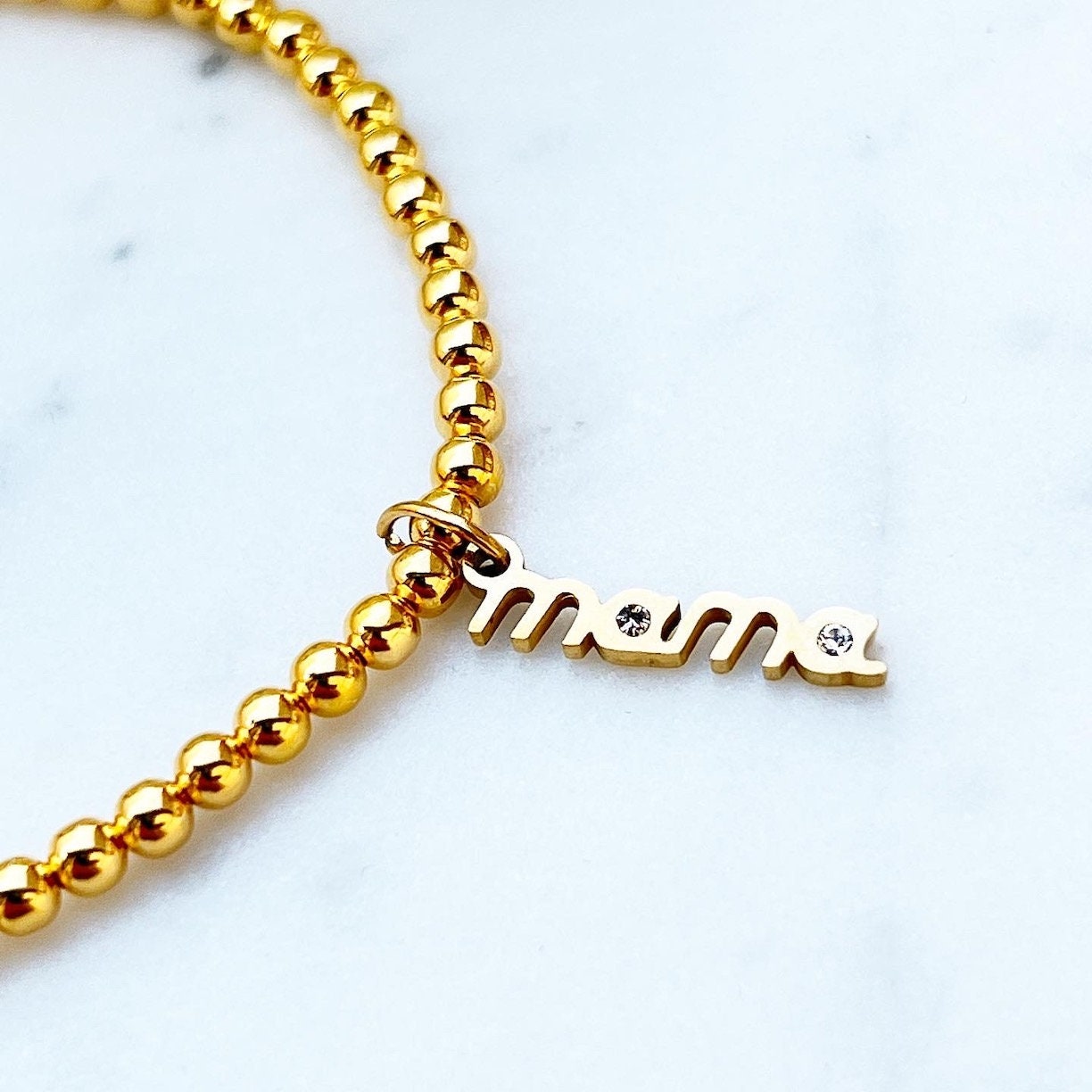 Armband "Mama" aus 925er Sterlingsilber und Edelstahl