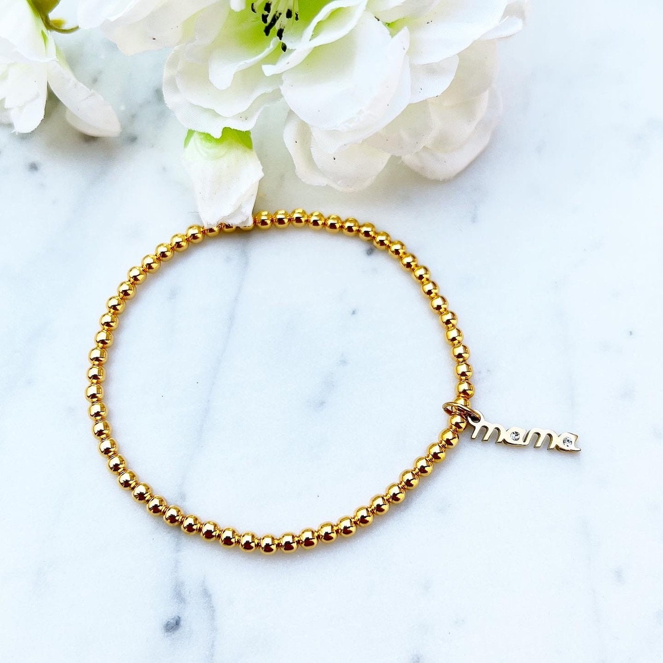Armband "Mama" aus 925er Sterlingsilber und Edelstahl