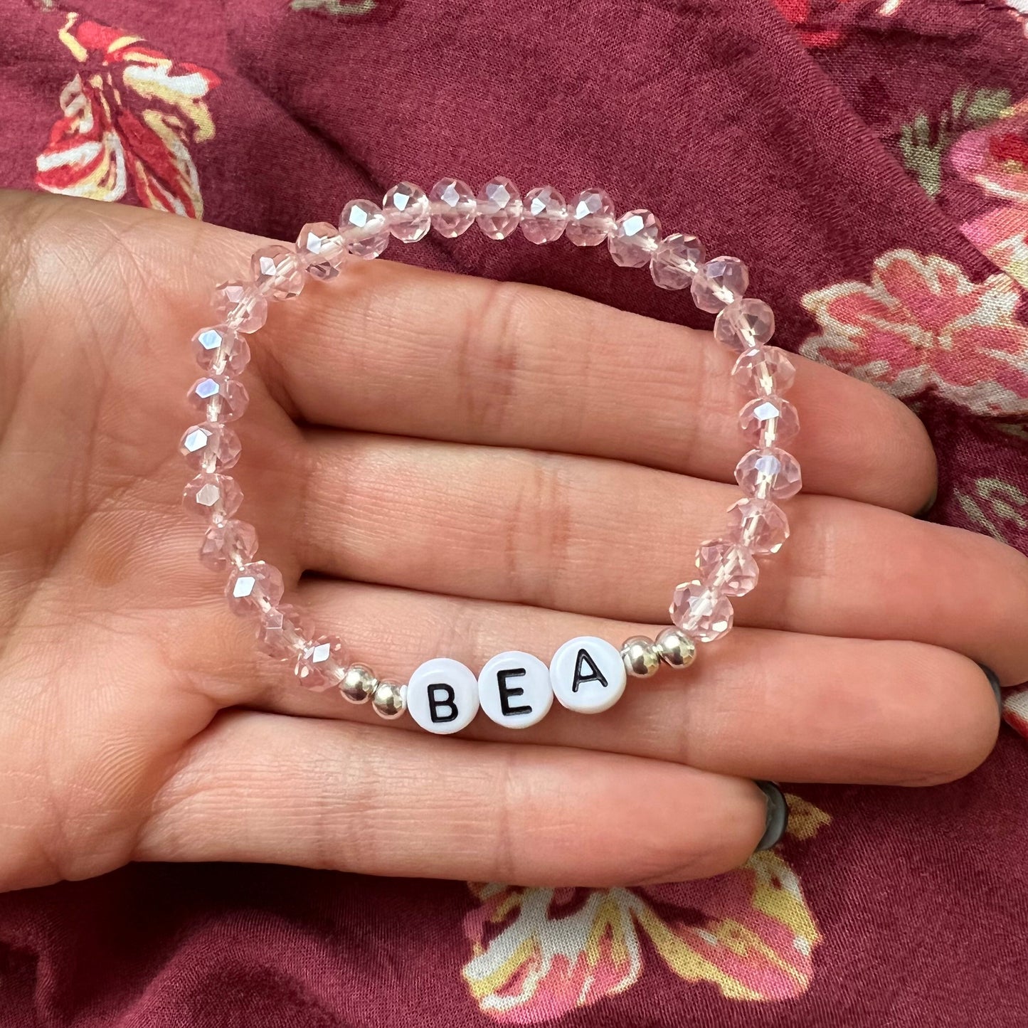 Personalisiertes Armband "Rosa Pearls"