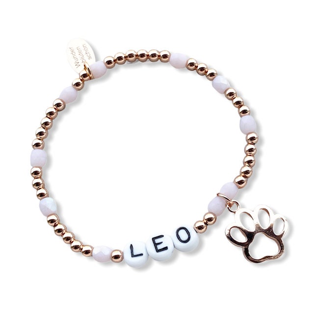 Personalisiertes Armband "Petty" aus 925er Sterlingsilber Roségold mit Pfote