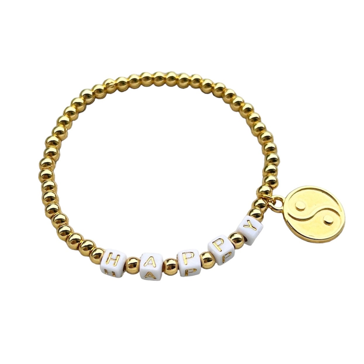 Personalisiertes Armband „Yin & Yang“ vergoldet
