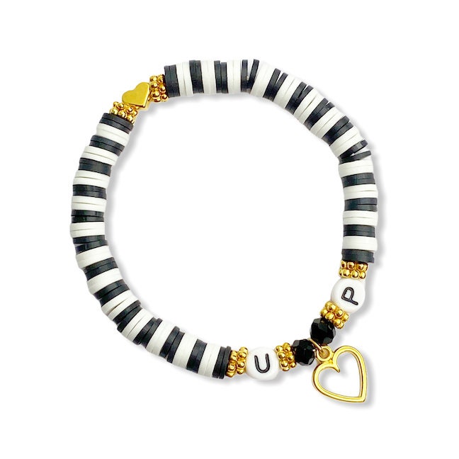 Personalisiertes Armband "Stripes" aus Katsuki Perlen Gold
