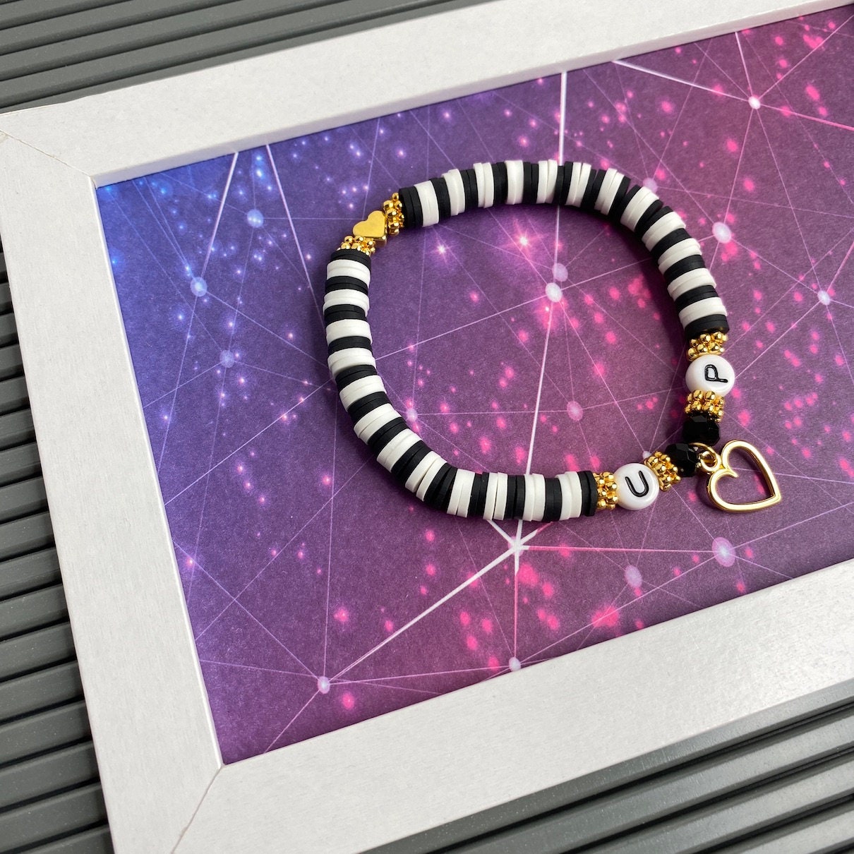 Personalisiertes Armband "Stripes" aus Katsuki Perlen Gold