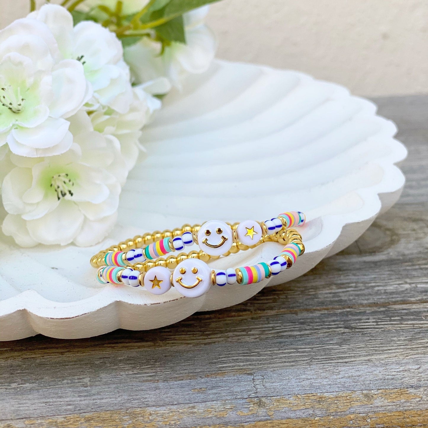 Personalisiertes Edelstahl Armband mit Smiley