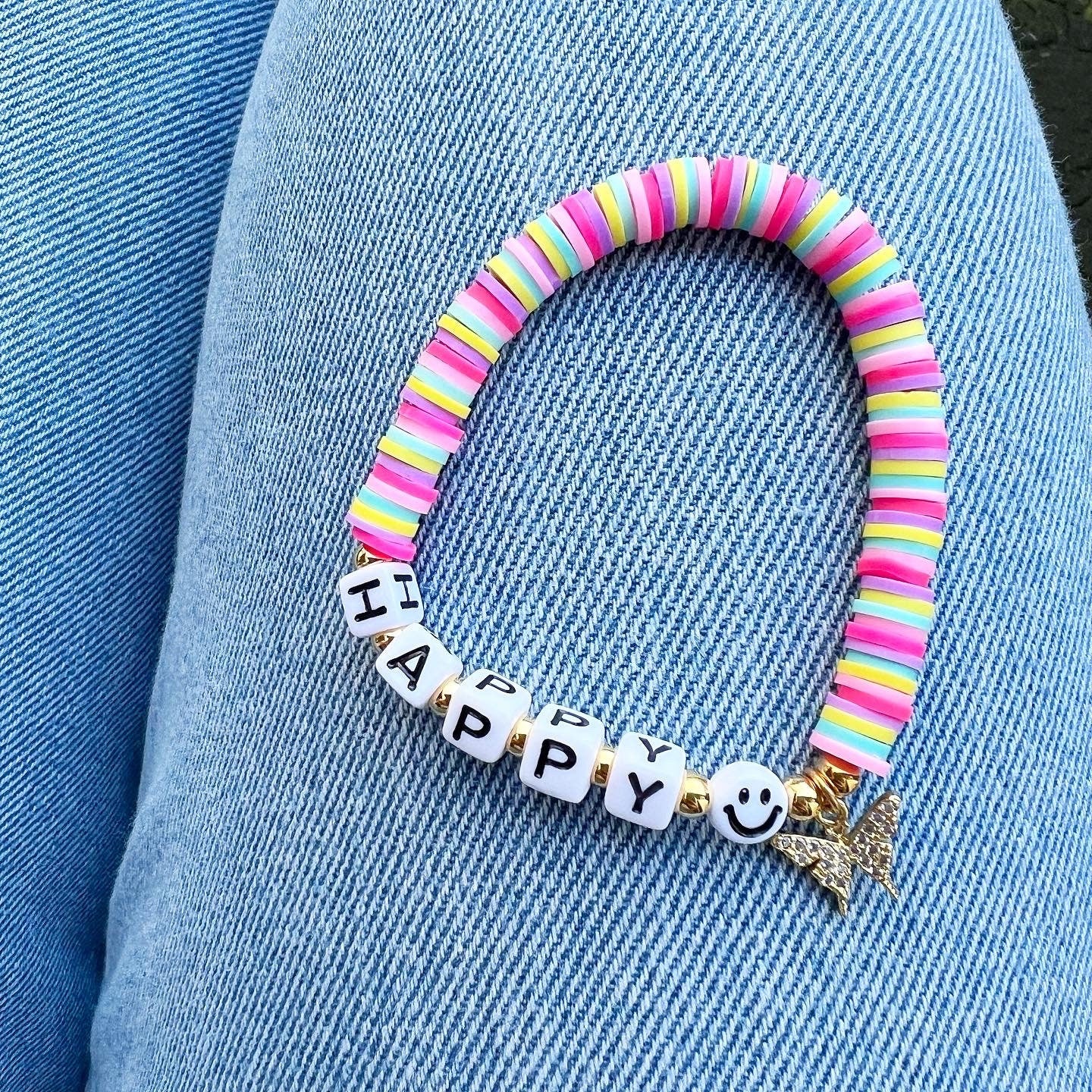 Personalisiertes Armband "Smiling Butterfly" mit Zirkonia