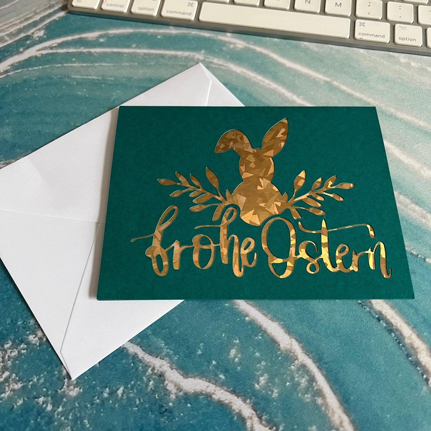 „Frohe Ostern“ Klappkarte