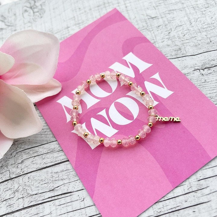 Geschenkset zum Muttertag Armband, Karte und Herzkonfetti