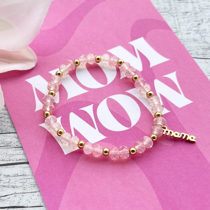 Geschenkset zum Muttertag Armband, Karte und Herzkonfetti