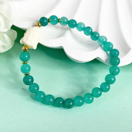 Buddha Armband aus grünen Jade Edelsteine