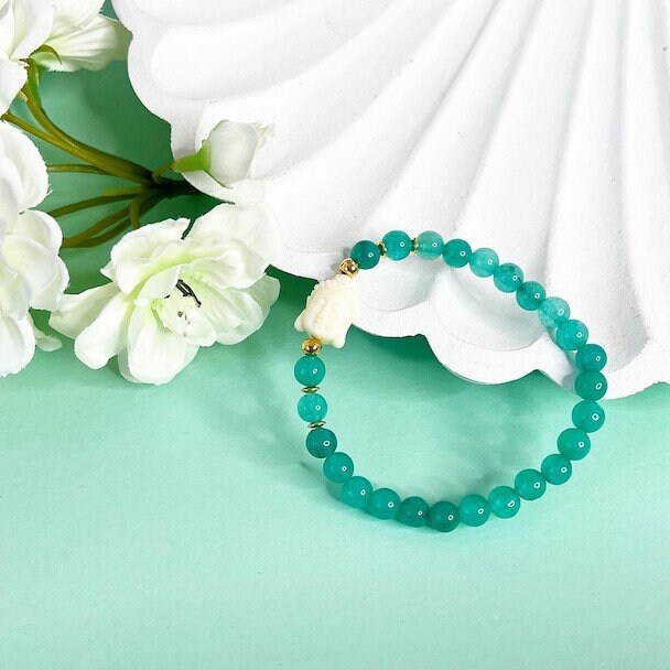 Buddha Armband aus grünen Jade Edelsteine