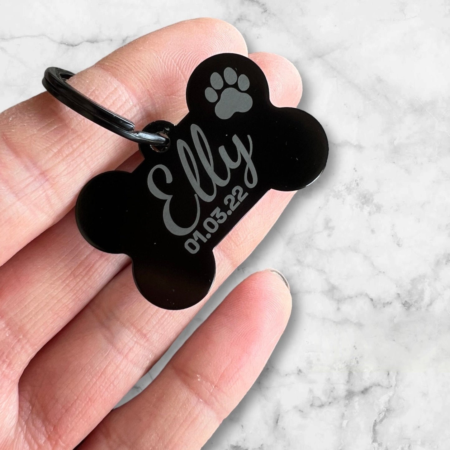 Hundeknochen Halsband Anhänger mit beidseitiger Gravur