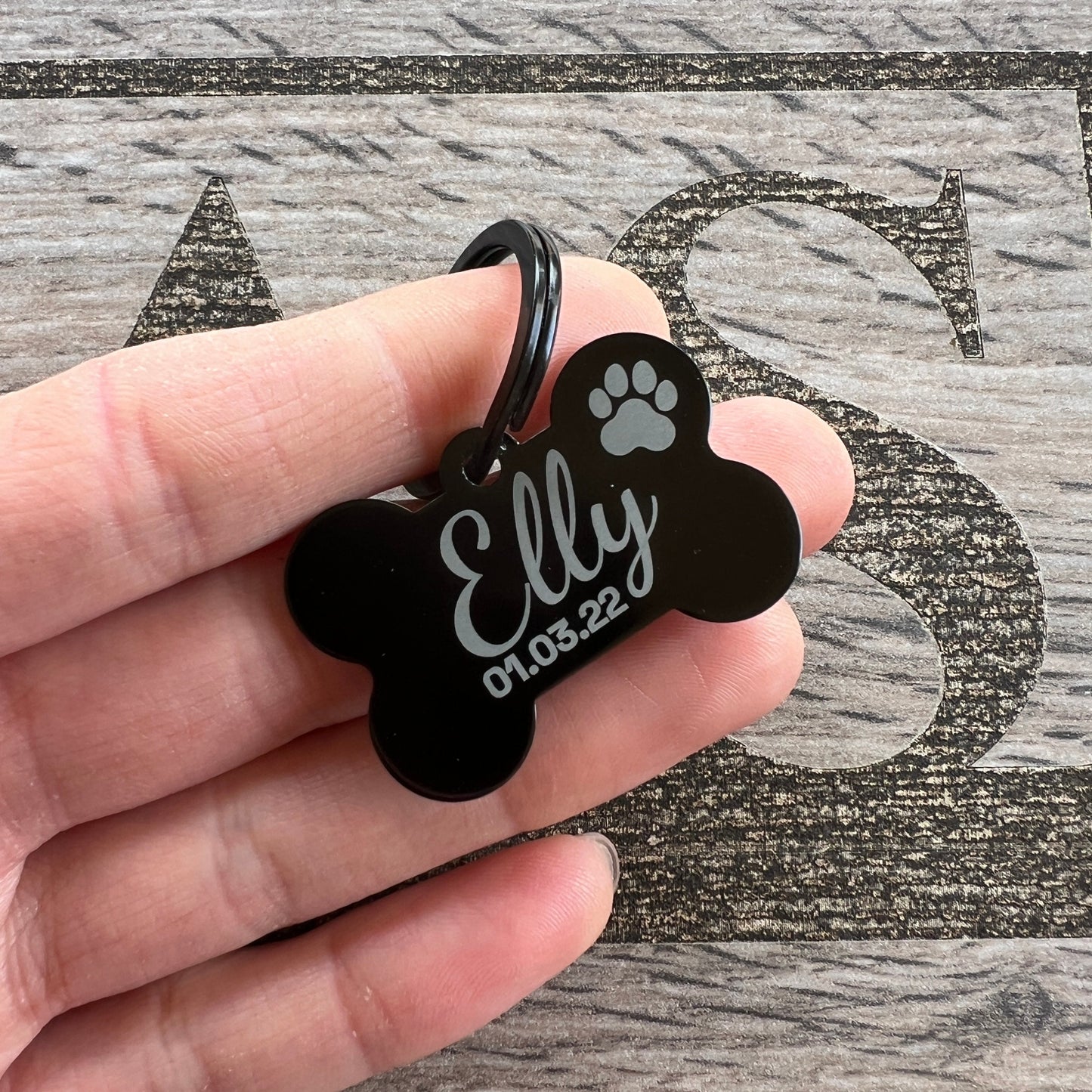 Hundeknochen Halsband Anhänger mit beidseitiger Gravur