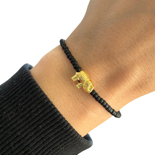 Armband Elefant in Schwarz Gold