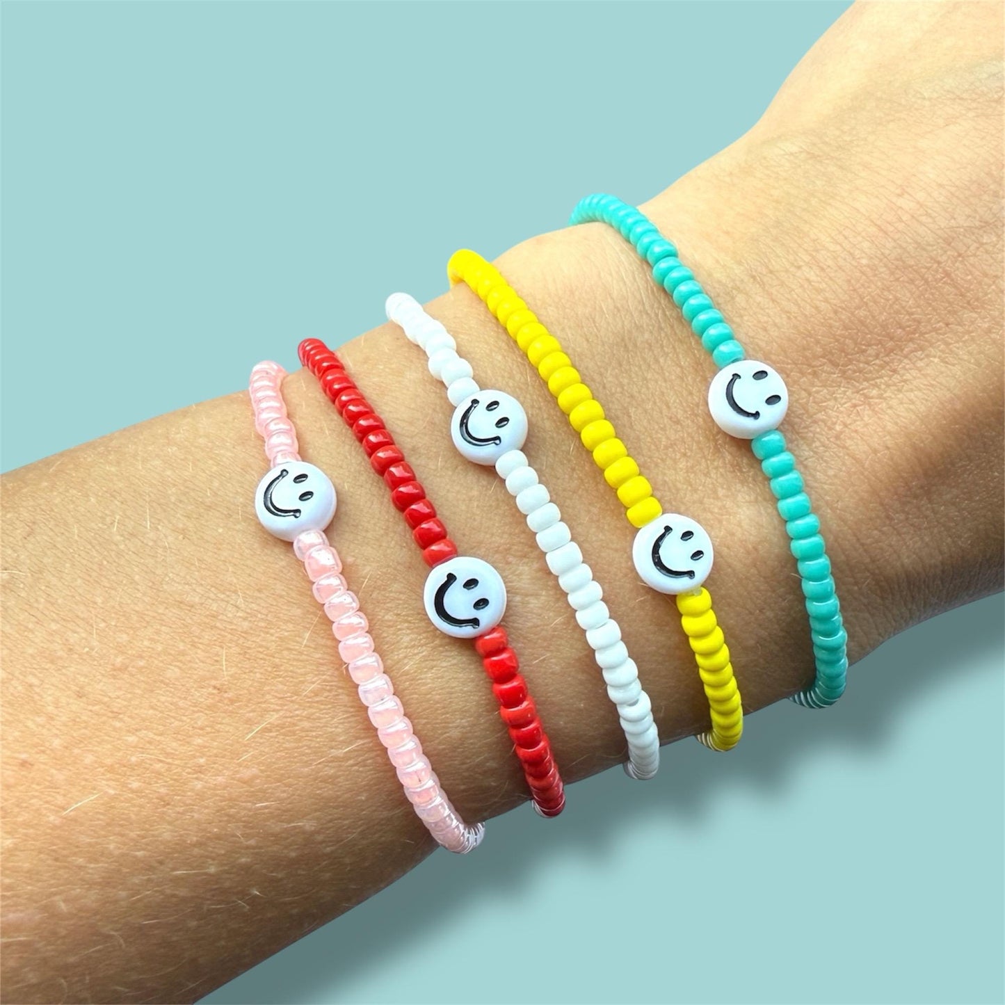 Smiley Armband - Perlenarmband Happy Face - minimalistisch
