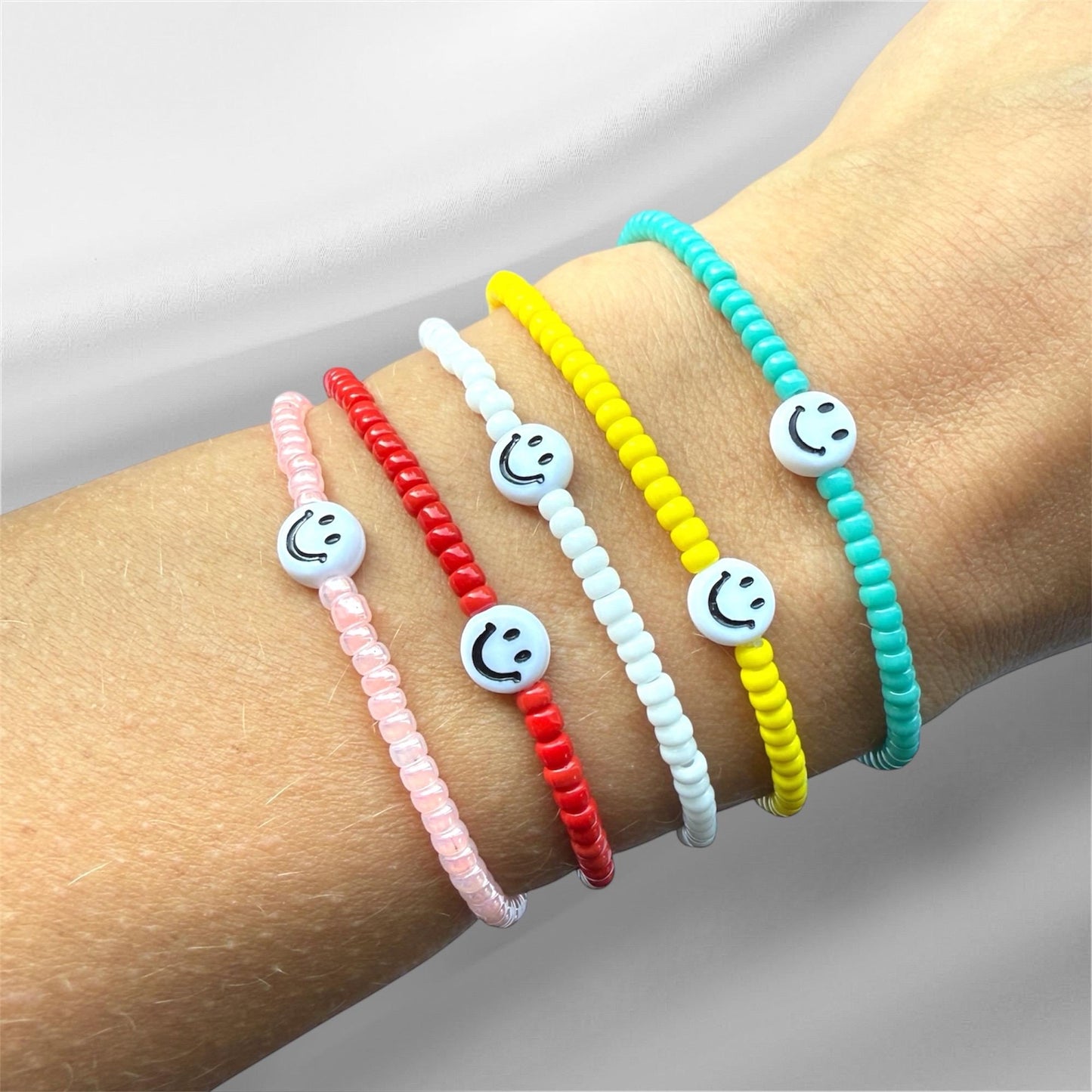 Smiley Armband - Perlenarmband Happy Face - minimalistisch