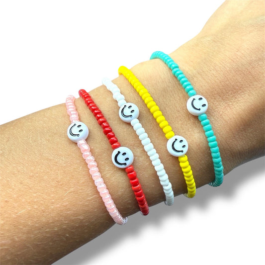 Smiley Armband - Perlenarmband Happy Face - minimalistisch