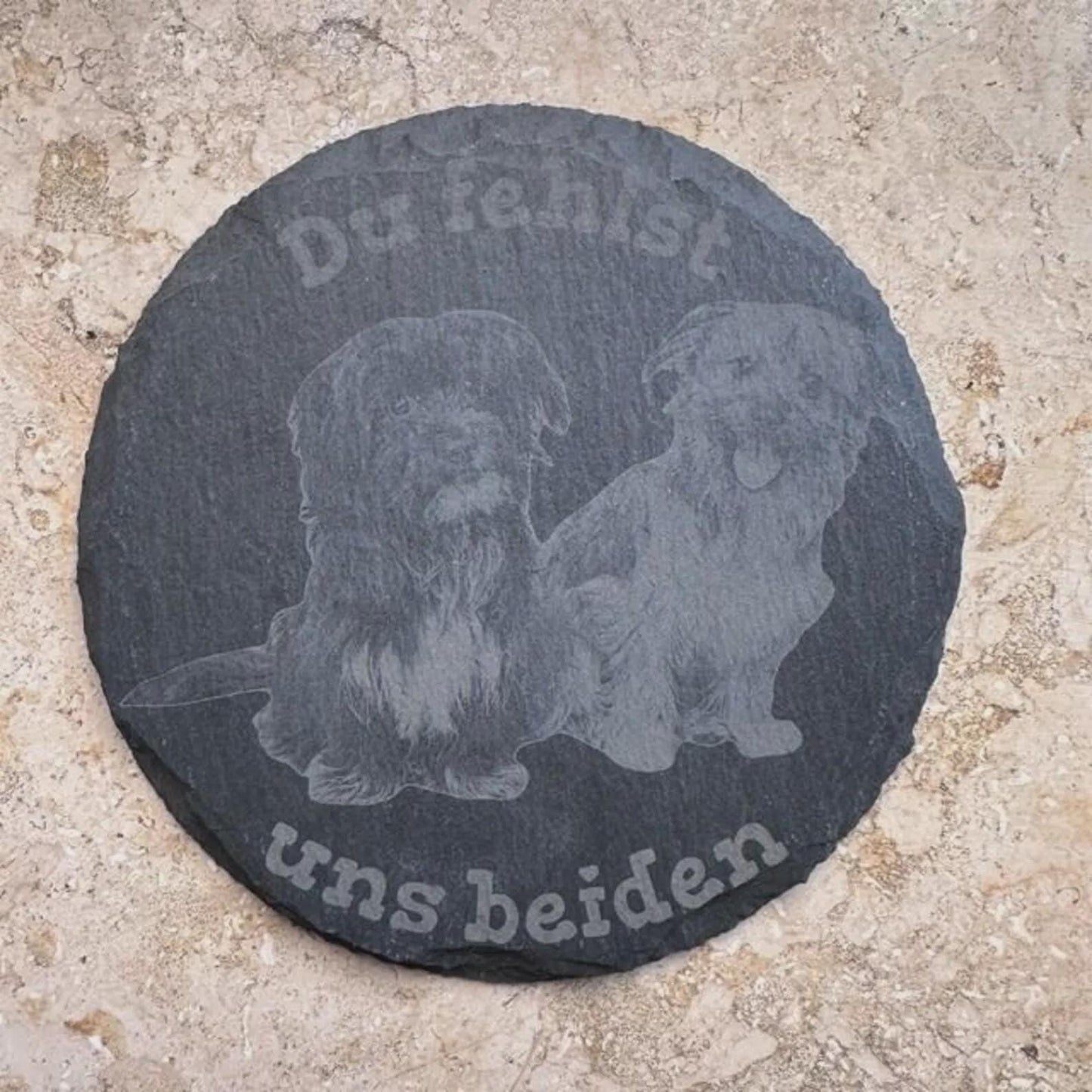 Gedenktafel mit Foto Gravur - Schiefertafel personalisiert