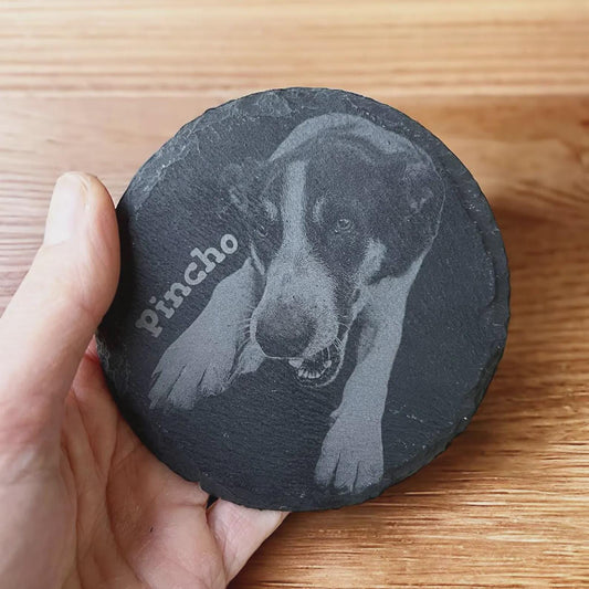 Gedenktafel mit Foto Gravur - Schiefertafel personalisiert